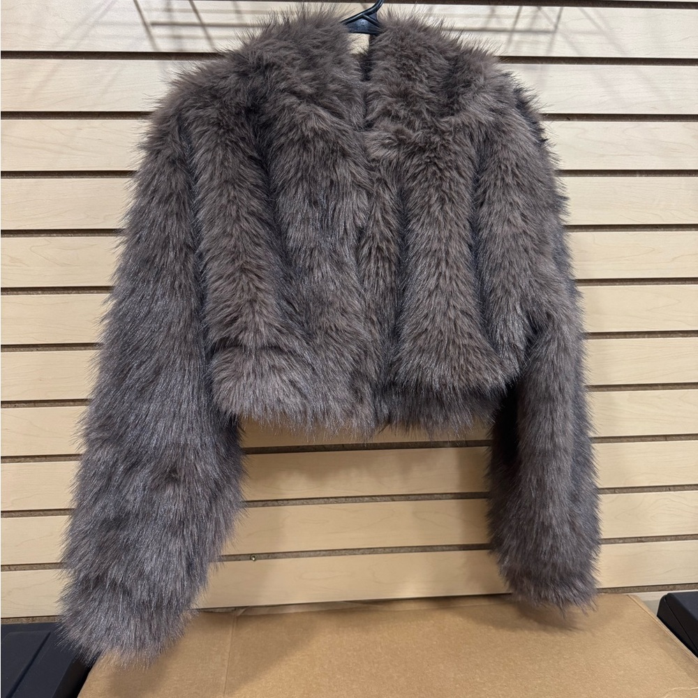SHEIN Plush Teddy Jacket - Gray